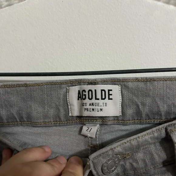 Agolde Grey Ripped  Skinny Jeans - Picture 3 of 4